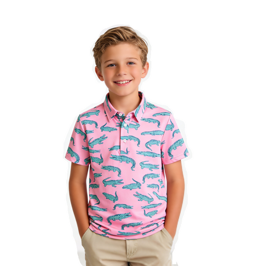 Boys Polo Shirt Stripe Casual Short Sleeve Shirts for Boys Size 5-14T