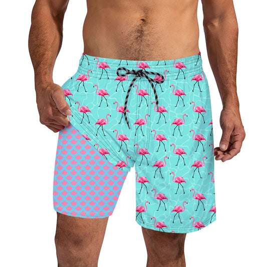 Aideaone Men's Swim Trunks with Compression Liner 9" Quick Dry Board Shorts Swimsuit Swimwear Bathing Suit