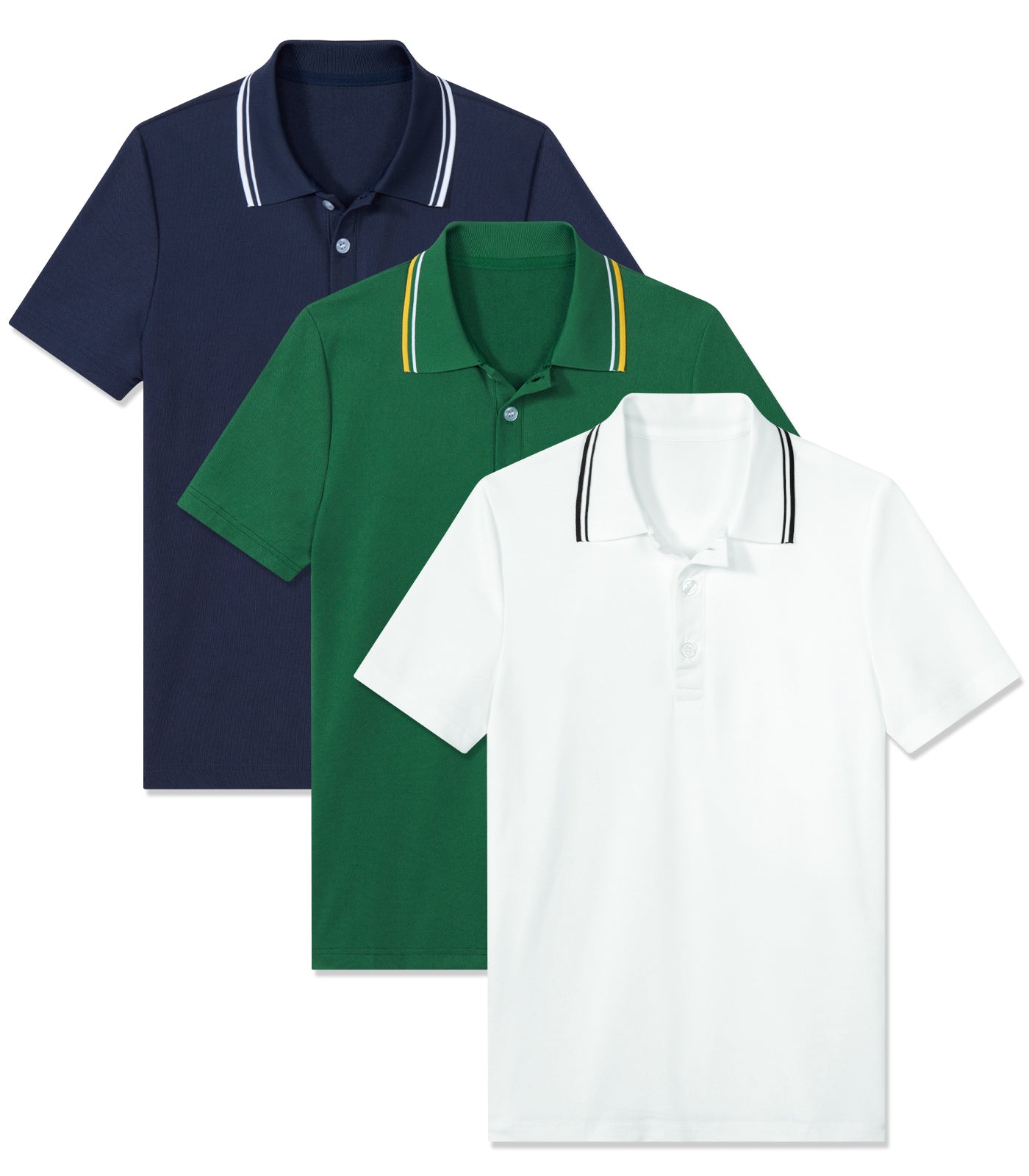 Aideaone 3 Pack Boys' Short Sleeve Polo Shirt School Uniform Pique Polo Shirt Athletic Golf Shirt(6-14)