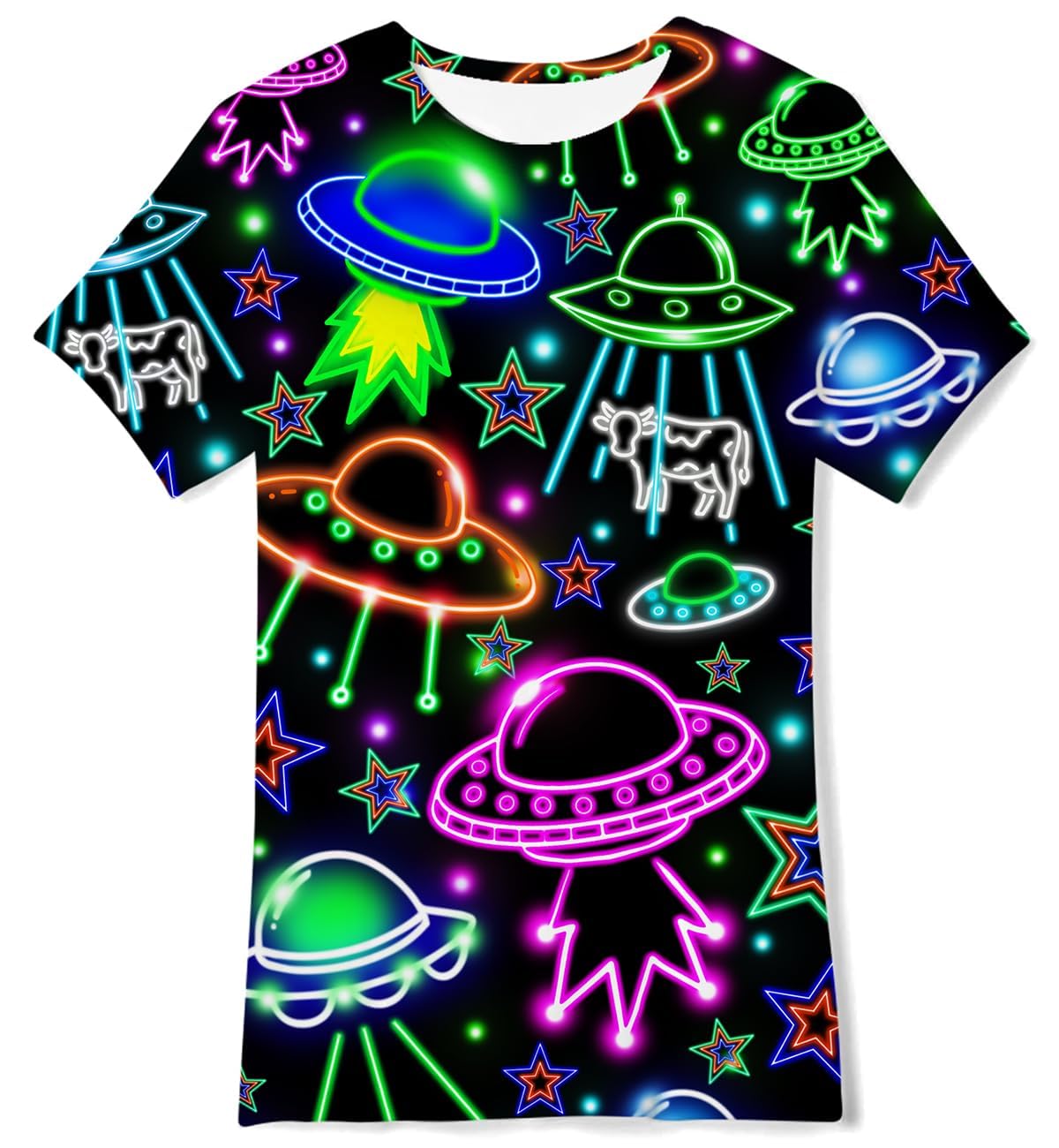 Aideaone Boys Girls T-Shirts 3D Graphic Shirts Kids Cool Short Sleeve Tees Size 4-14T