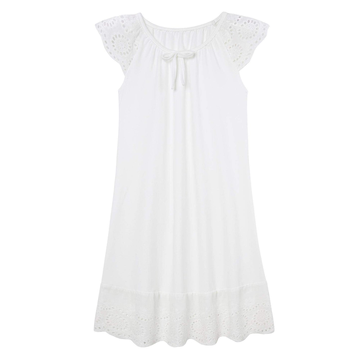 Aideaone Girls Nightgowns Cute Princess Sleepwear Flutter Sleeve Pajamas Nightie Dress Pink 5-12 Years