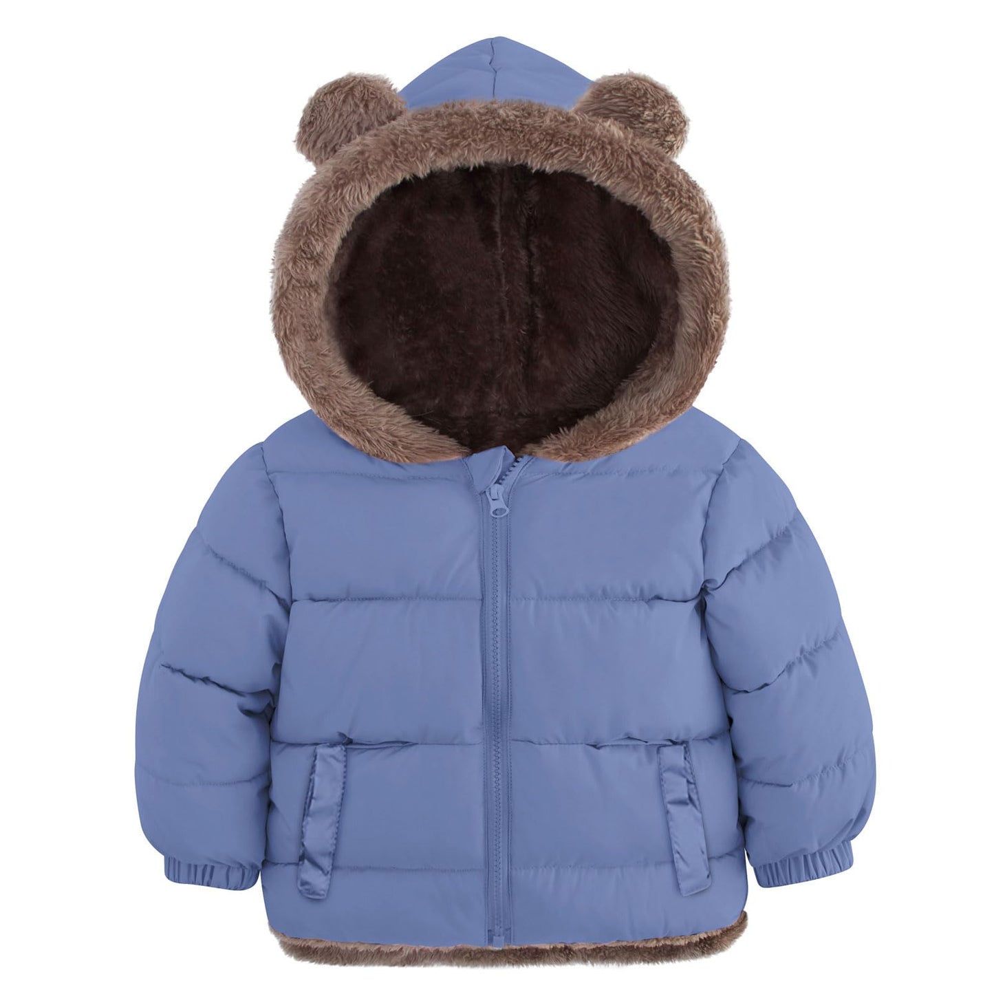 Aideaone Baby Toddler Winter Fleece Coat Boys Girls Cute Bear Ear Hooded Jackets with Pockets 6M-5T
