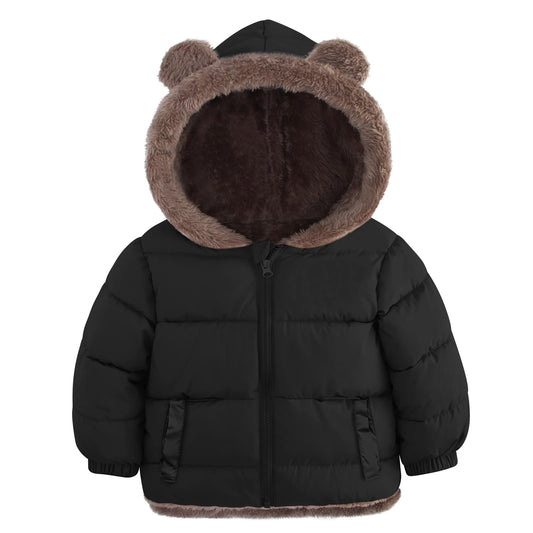 Aideaone Baby Toddler Winter Fleece Coat Boys Girls Cute Bear Ear Hooded Jackets with Pockets 6M-5T