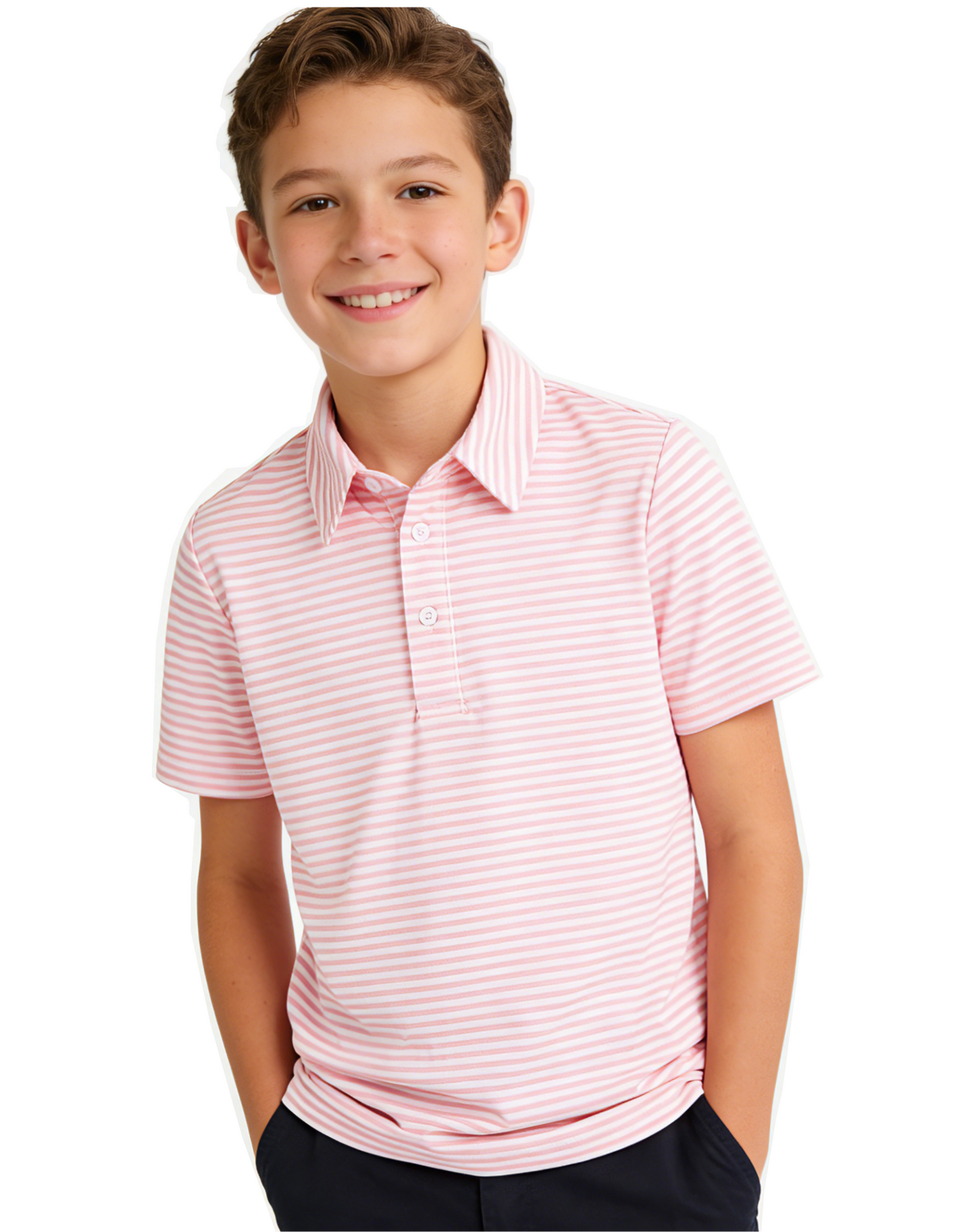 Boys Polo Shirt Stripe Casual Short Sleeve Shirts for Boys Size 5-14T