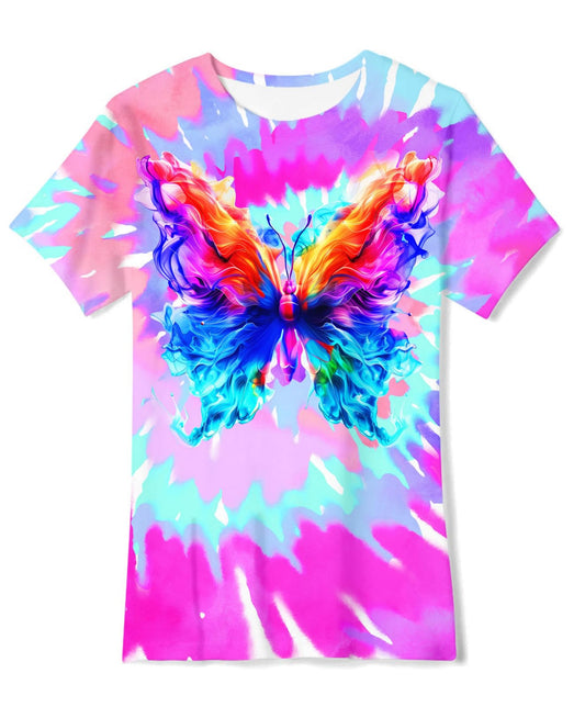Tie Dye Shirts for Girls Kids Casual T-shirts Crewneck Short Sleeve Tee Top Size 5-12