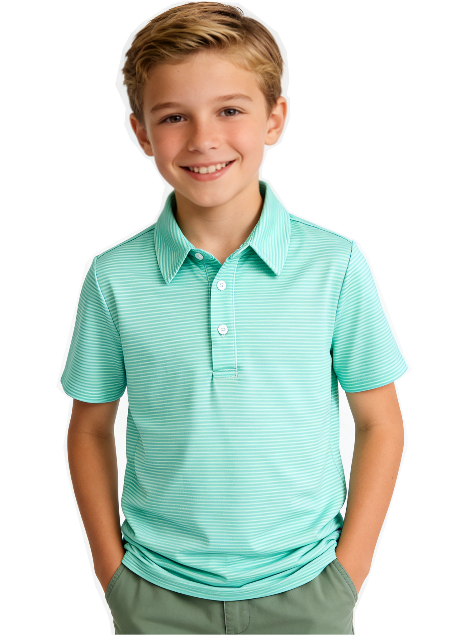 Boys Polo Shirt Stripe Casual Short Sleeve Shirts for Boys Size 5-14T