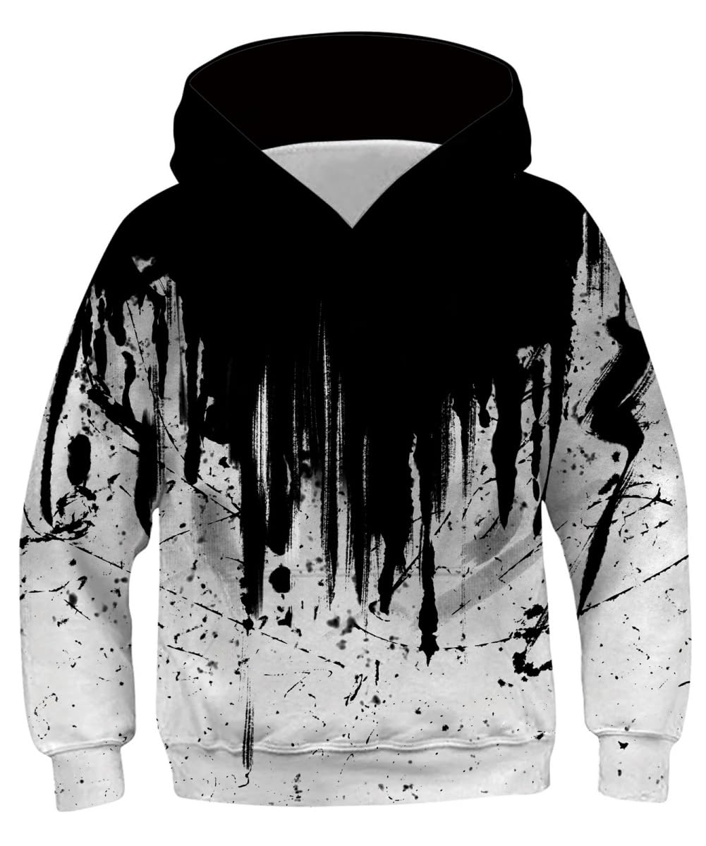 Aideaone Boys Hoodies for Kids 3D Printed Hooded Sweatshirt with Pockets Long Sleeve Kids Pullover Tops 6-16 Years