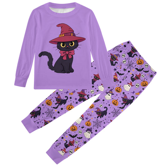 Aideaone Pajama Set Kids 2 Piece Long Sleeve Unisex Boys Girls Soft Stretchy Sleepwear Ages 2 to 8