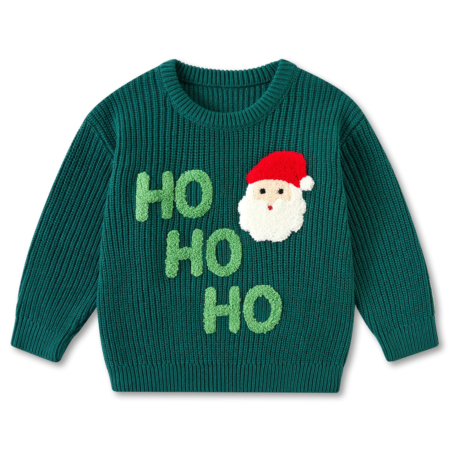 Aideaone Toddler Baby Boy Girl Christmas Sweater Letter Embroidery Pullover Sweatshirt Warm Crewneck Long Sleeve Tops for Infant 9M-3T
