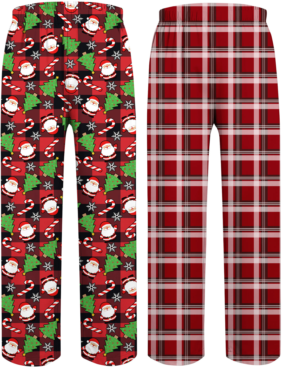 Aideaone 2 Pack Girls Pajama Pants Loose Wide Leg Kids Christmas PJ Bottoms for Teen 7-14 Years