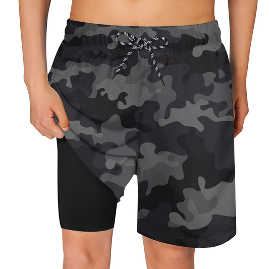 Aideaone Boys Swim Trunks with Compression Liner Casual Bathing Suit for Kids Swim Shorts 6-18 Years