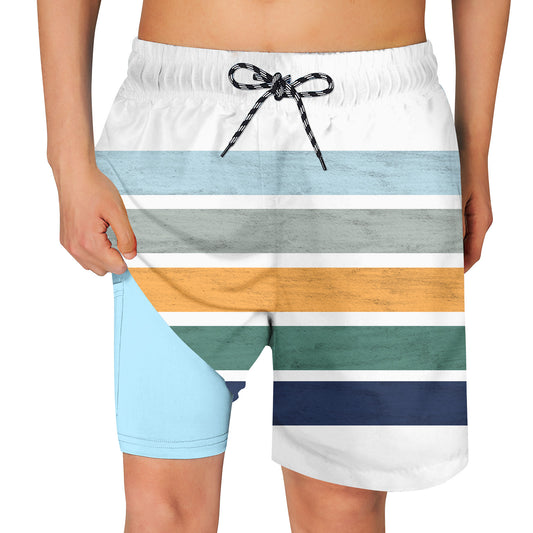 Aideaone Boys Swim Trunks for 5-16 Years Compression Liner Swimsuit Shorts Swimwear Boxer Bathing Suit