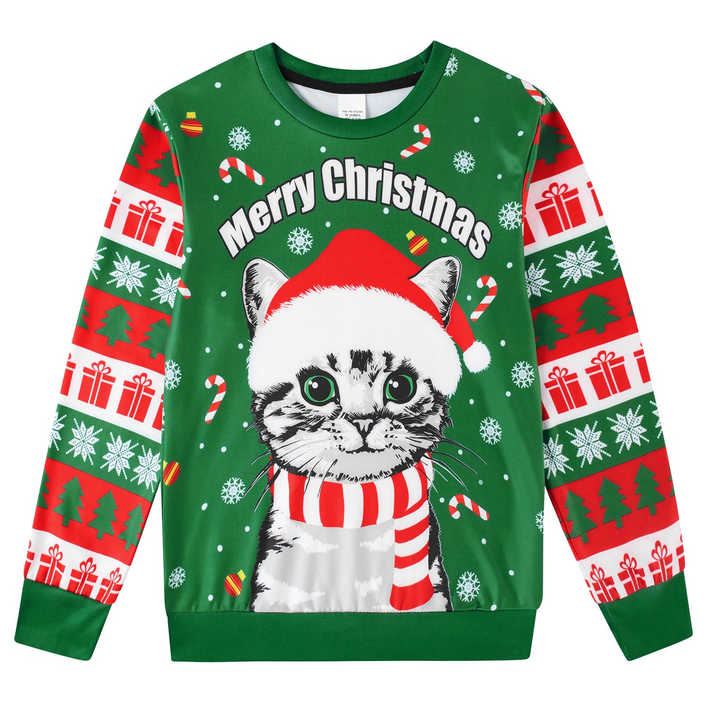 Aideaone Boys Girls Ugly Christmas Sweatshirt Kids 3D Graphic Xmas Pullover Long Sleeve Sizes 4‑16T