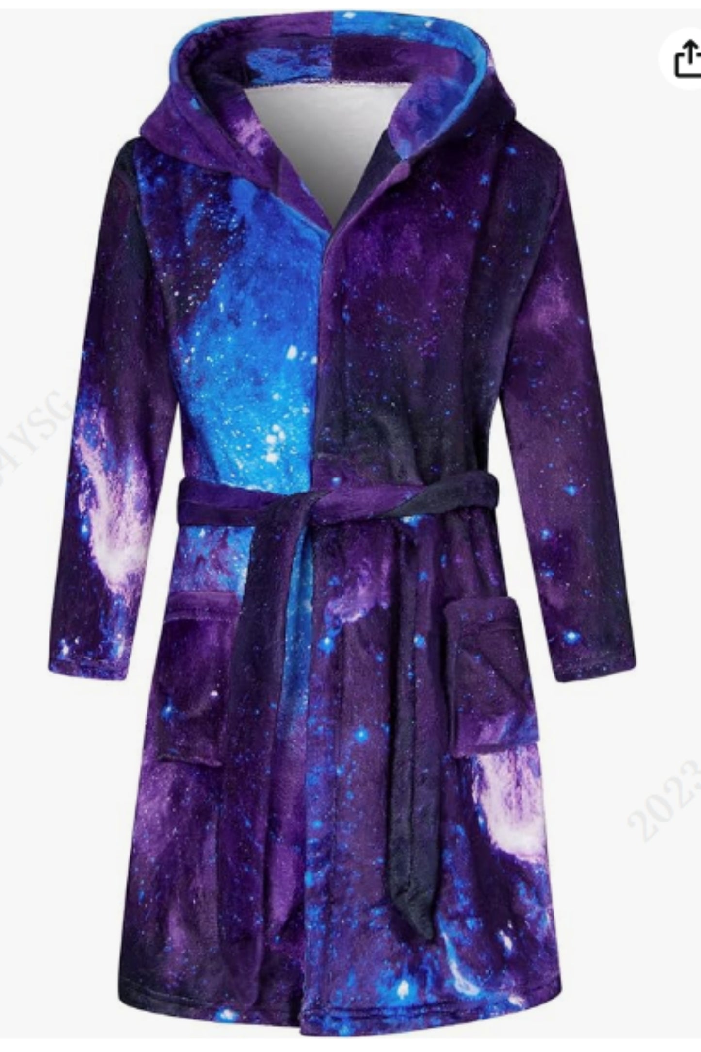 Aideaone Boys Robe Kids Hooded Fleece Bathrobe Flannel Pajamas Soft Sleepwear 7-14 Years