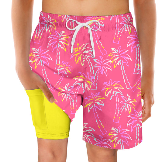 Aridak Boys Swim Trunks Compression Liner Swim Shorts Quick Dry Bathing Suit with Boxer Brief Swimwear 7-20T