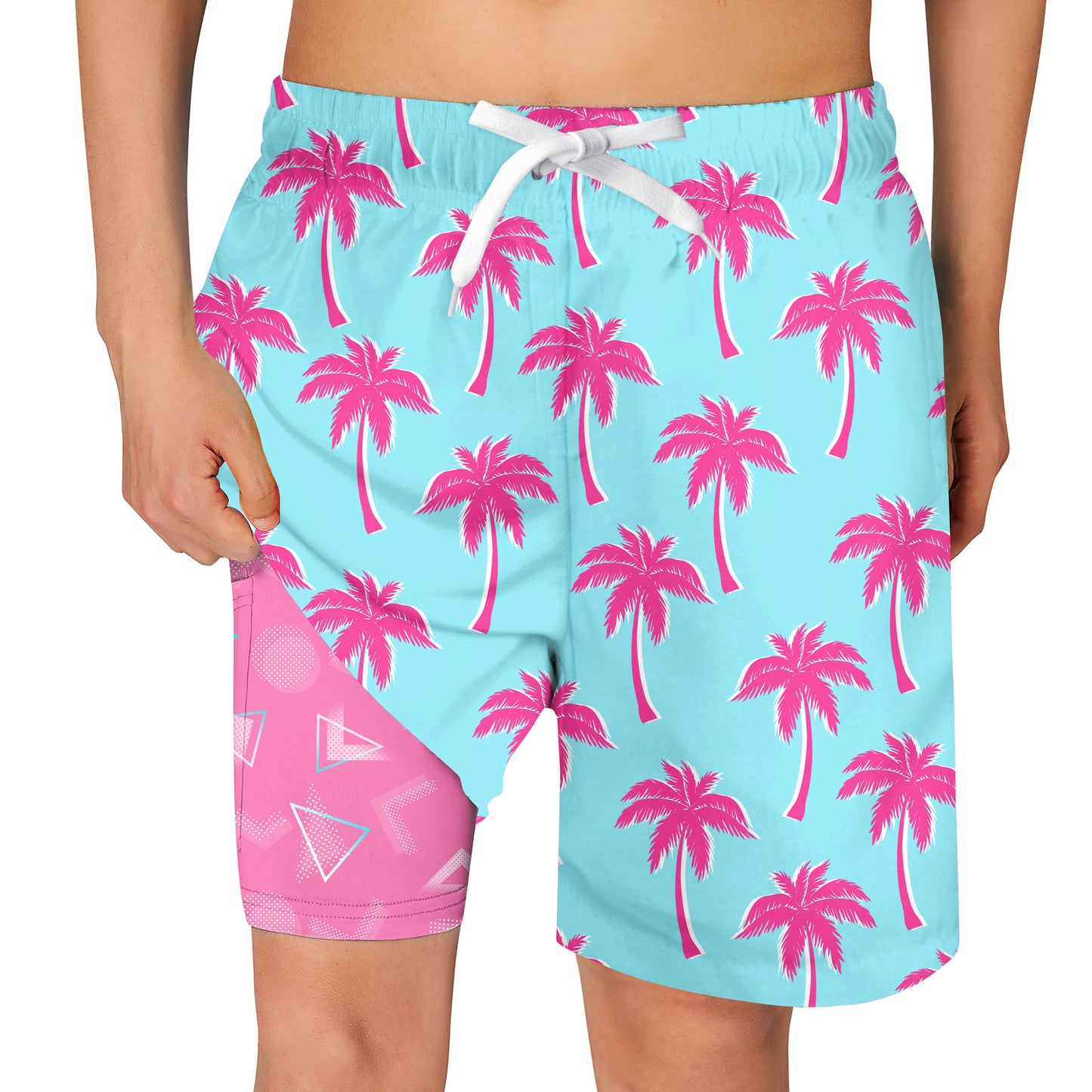 Aideaone Boys Swim Trunks with Compression Liner Casual Bathing Suit for Kids Swim Shorts 6-18 Years