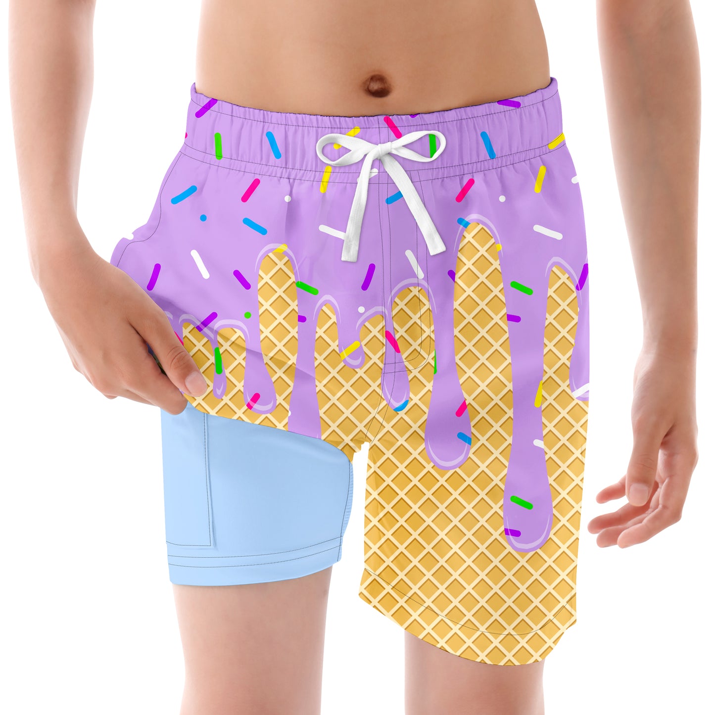 Aideaone Boys Swim Trunks with Compression Liner Casual Bathing Suit for Kids Swim Shorts 6-18 Years
