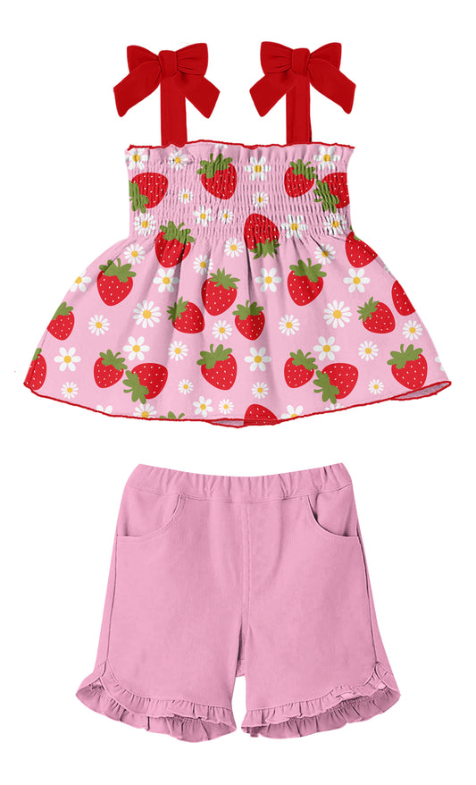 Toddler Girls Summer Outfit 2 Piece Ruffle Sleeveless Shirts Tops Shorts Set Clothes for Baby Girl Sizes 2T-5T