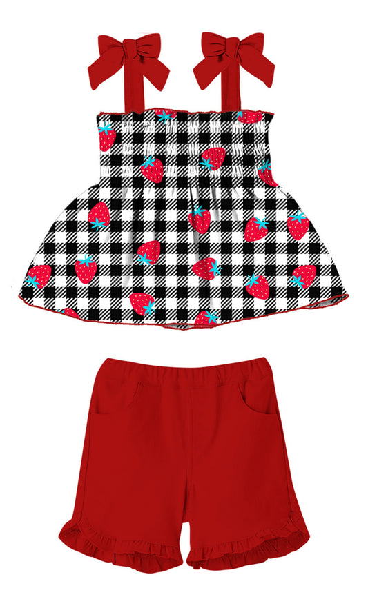 Toddler Girls Summer Outfit 2 Piece Ruffle Sleeveless Shirts Tops Shorts Set Clothes for Baby Girl Sizes 2T-5T