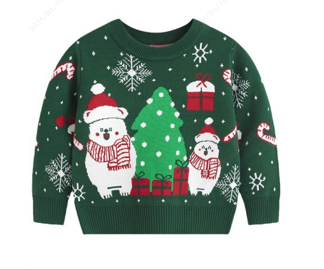 Aideaone Kids Christmas Sweater for Toddler Boys Girls Holiday Knitted Pullover