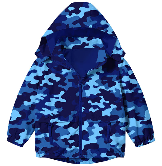Aideaone Toddler Boys Girls Rain Hooded Jackets Kids Waterproof Rain Coats Lightweight Outwear Jackets 2-8T