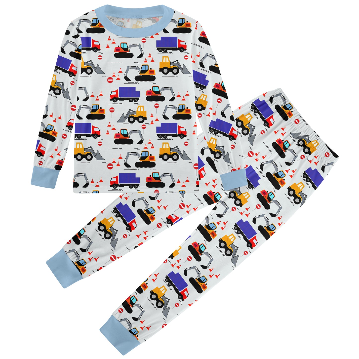 Aideaone Boys Pajamas Set Long Sleeves Tees & Pants 2-Piece Dinosaur Printed Kid Sleepwear Pajamas Set for Boys Age 3-6Y
