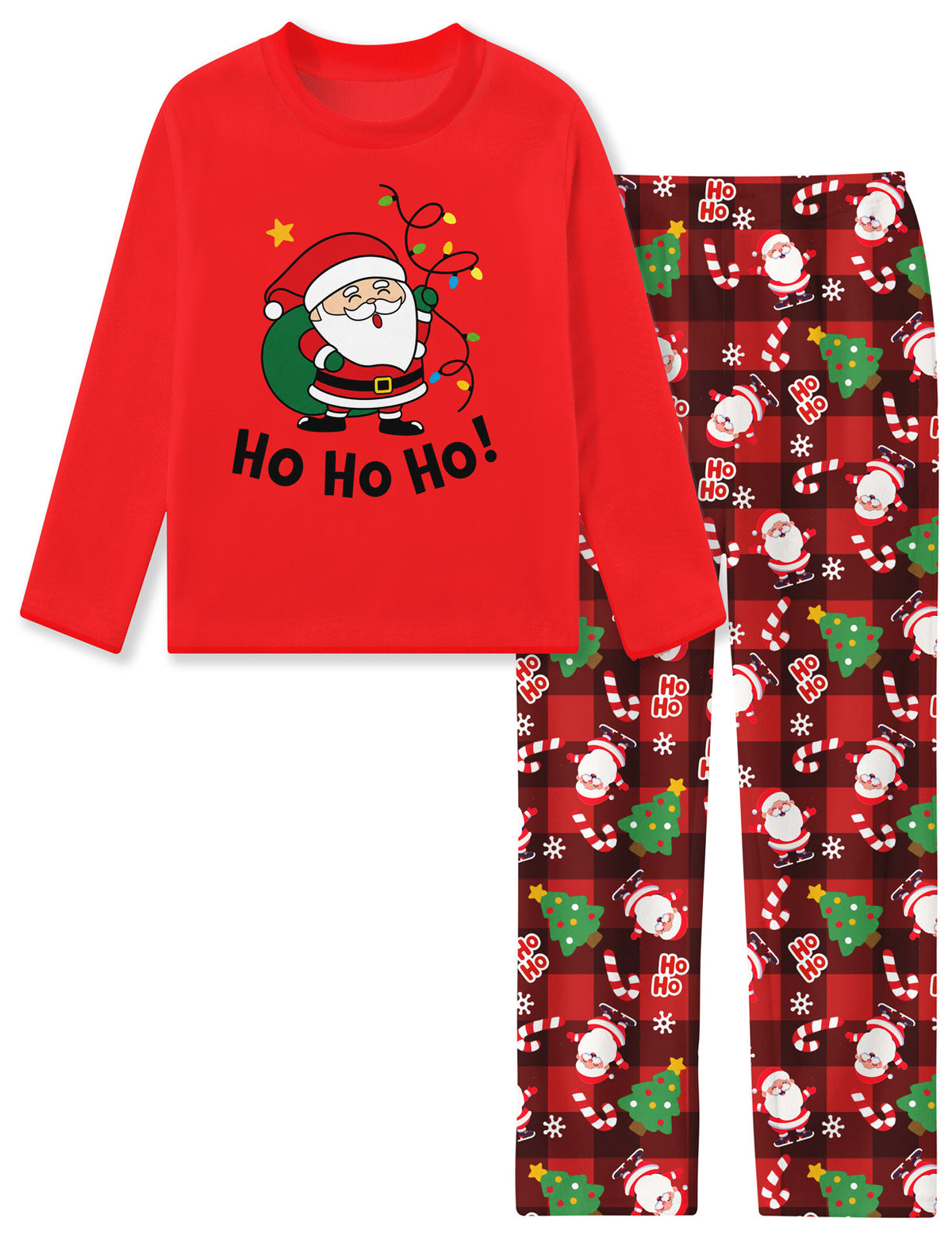Aideaone Girls Christmas Fleece Pajamas Set Kids Soft Flannel Winter Pjs 2 Piece Size 7-14