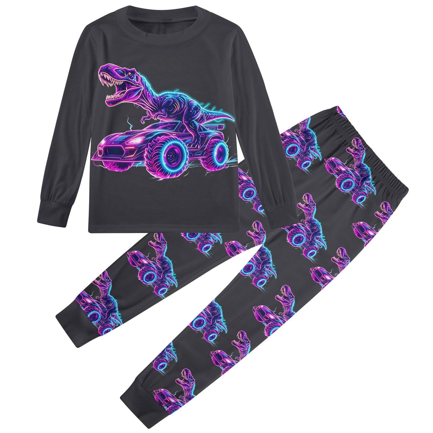 Aideaone Boys' Pajamas Set Long Sleeves Tees & Pants 2-Piece Printed Kid Sleepwear Pajamas Set for Boys 6-13Y
