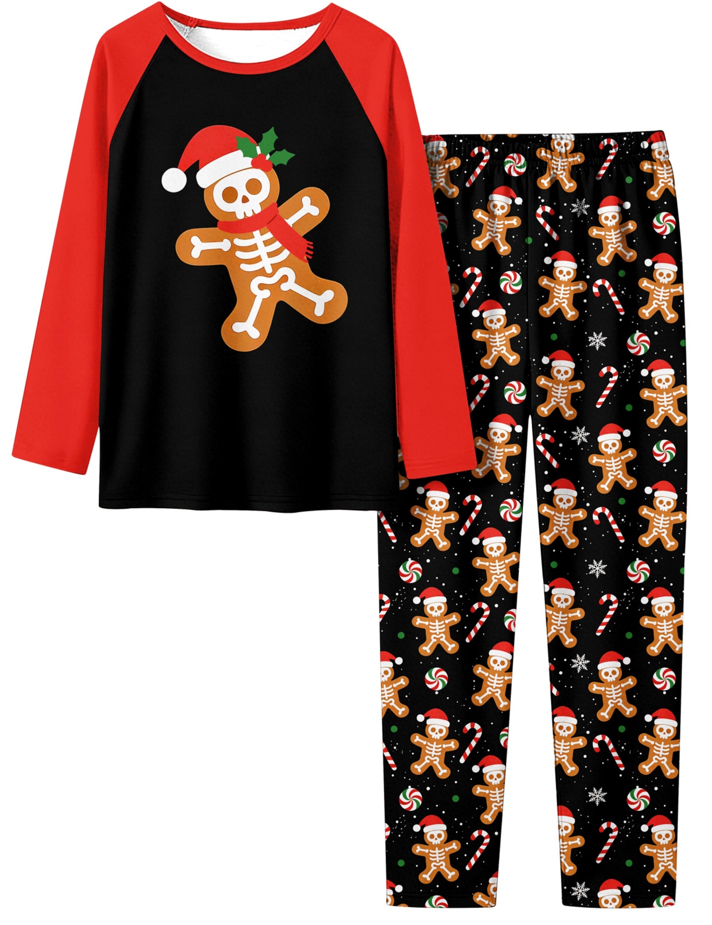 Aideaone Boys' Christmas Pajamas Set Long Sleeves Tees &amp; Pants 2-Piece Printed Kid Sleepwear Pajamas Set for Boys 7-14Y