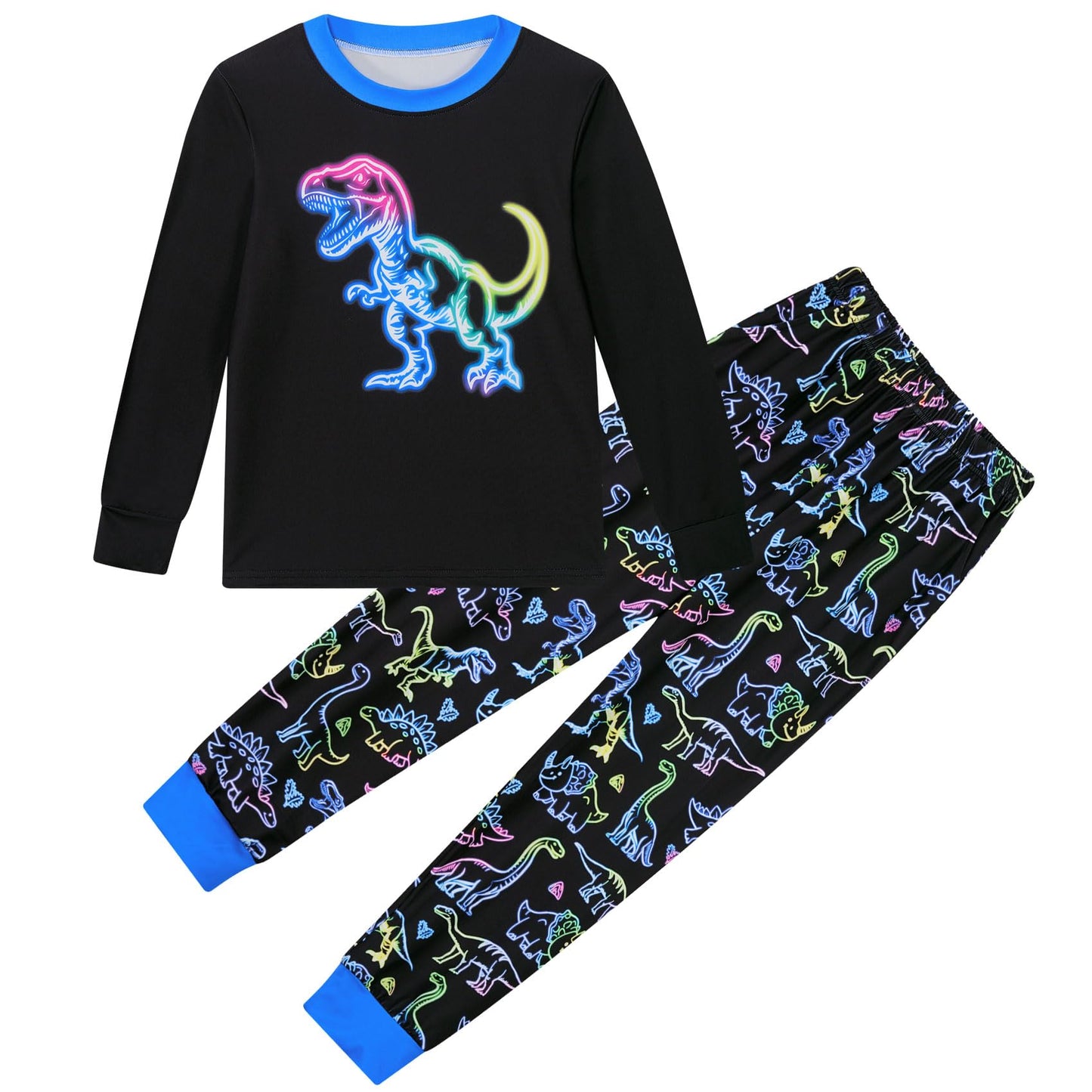 Aideaone Boys' Pajamas Set Long Sleeves Tees & Pants 2-Piece Printed Kid Sleepwear Pajamas Set for Boys 6-13Y