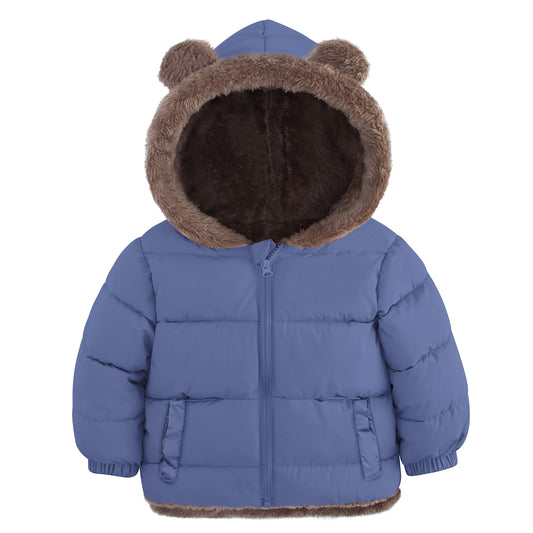 Aideaone Baby Toddler Winter Fleece Coat Boys Girls Cute Bear Ear Hooded Jackets with Pockets 6M-5T