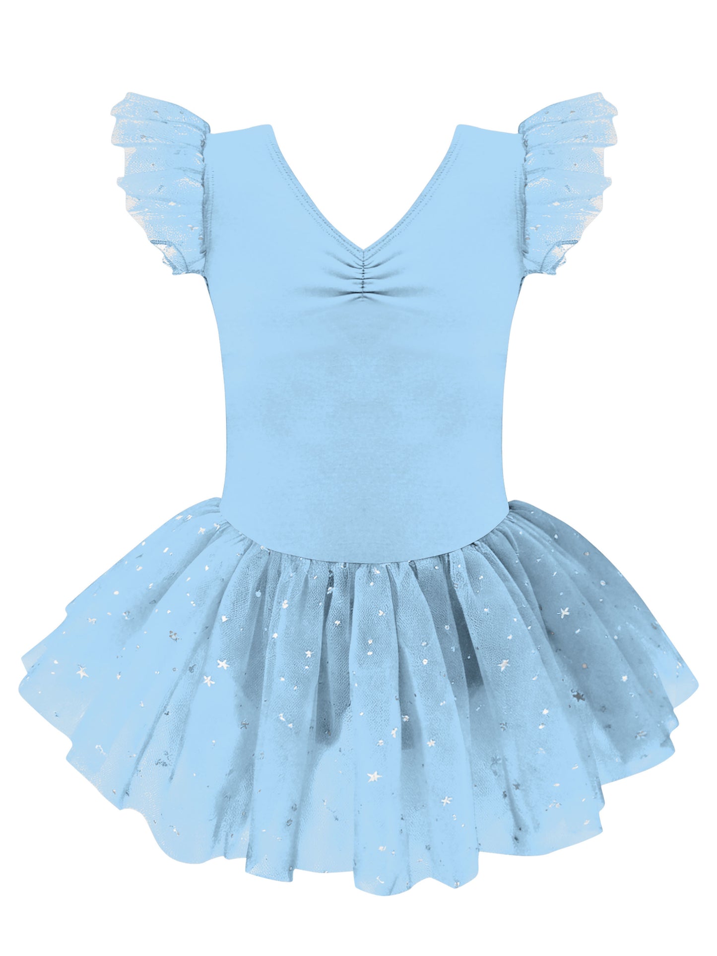 Aideaone Girls Ballet Leotards Toddler Ruffle Sleeve Dance Leotard with Tutu Skirt Kids Gymnastics Dancewear for Little Girls 2-9Y