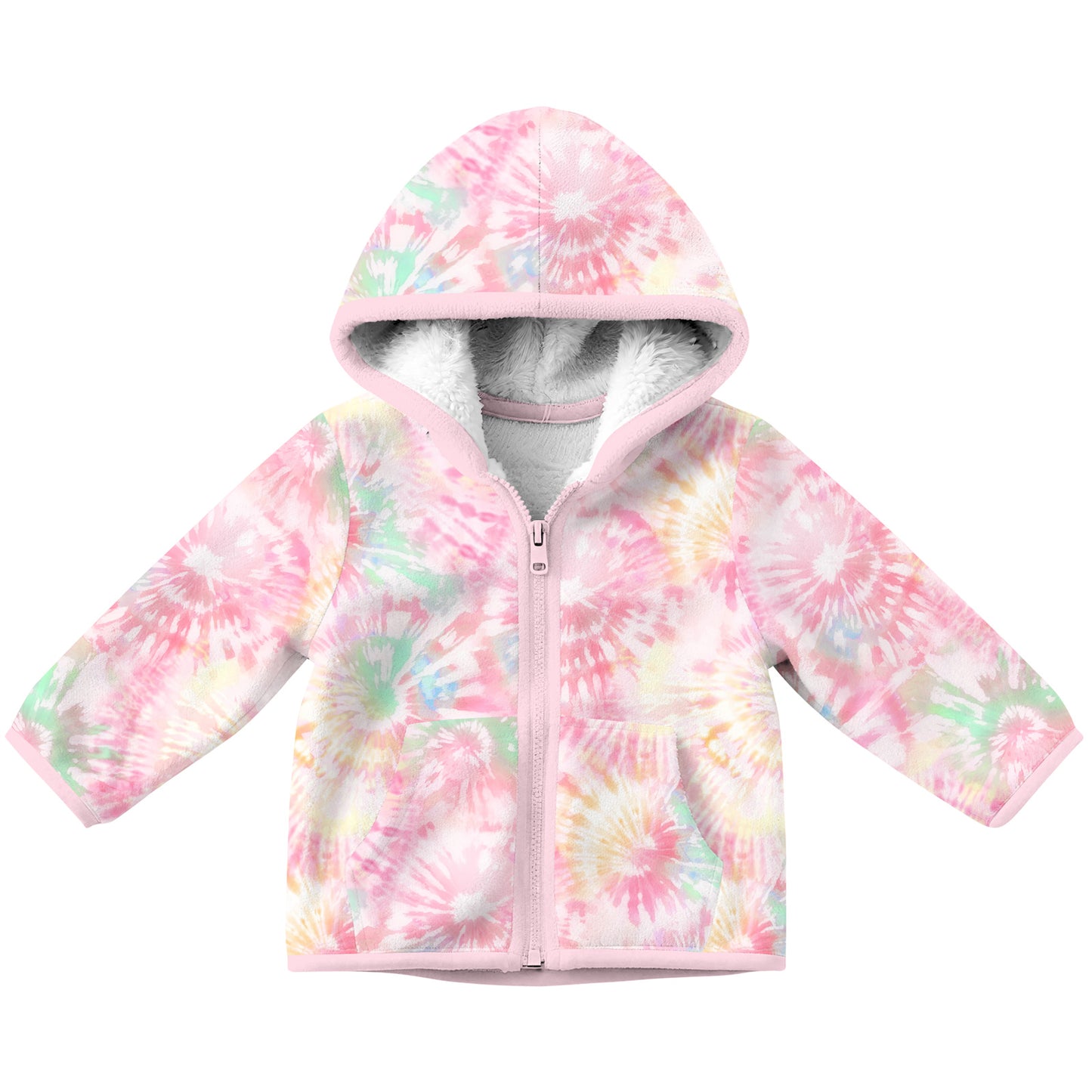Aideaone Toddler Fleece Jacket Zip up Baby Boys Girls Hooded Winter Coat Long Sleeve Kids Thick Warm Outerwear