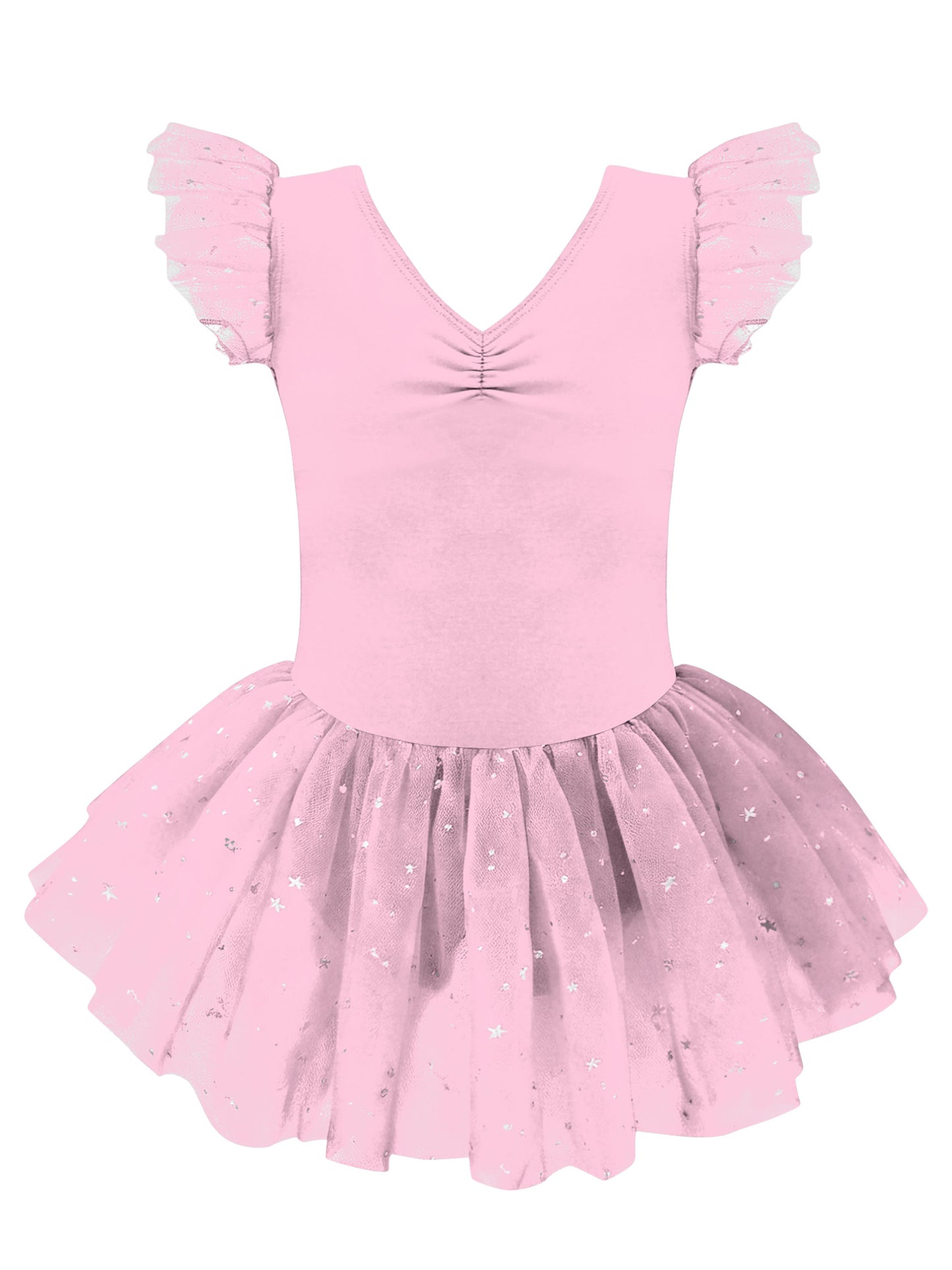 Aideaone Girls Ballet Leotards Toddler Ruffle Sleeve Dance Leotard with Tutu Skirt Kids Gymnastics Dancewear for Little Girls 2-9Y