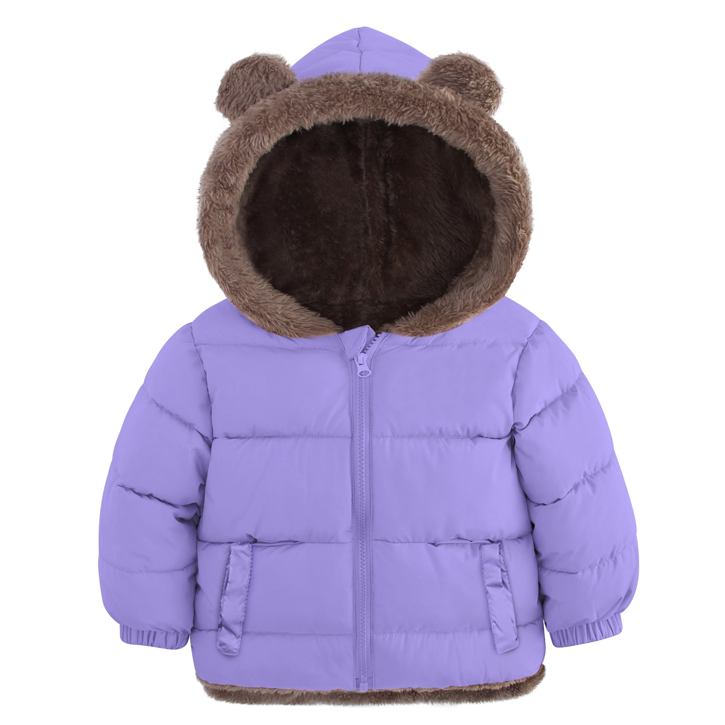 Aideaone Baby Toddler Winter Fleece Coat Boys Girls Cute Bear Ear Hooded Jackets with Pockets 6M-5T