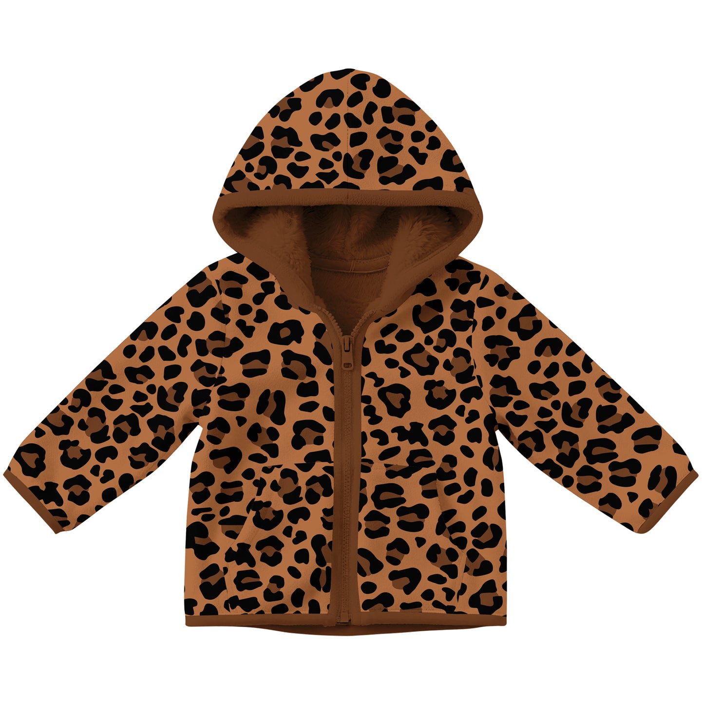 Aideaone Toddler Fleece Jacket Zip up Baby Boys Girls Hooded Winter Coat Long Sleeve Kids Thick Warm Outerwear