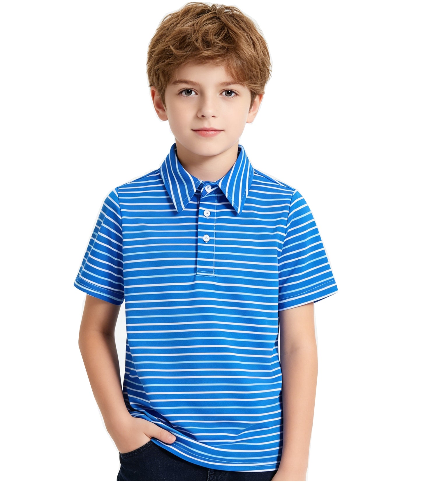 Boys Polo Shirt Stripe Casual Short Sleeve Shirts for Boys Size 5-14T