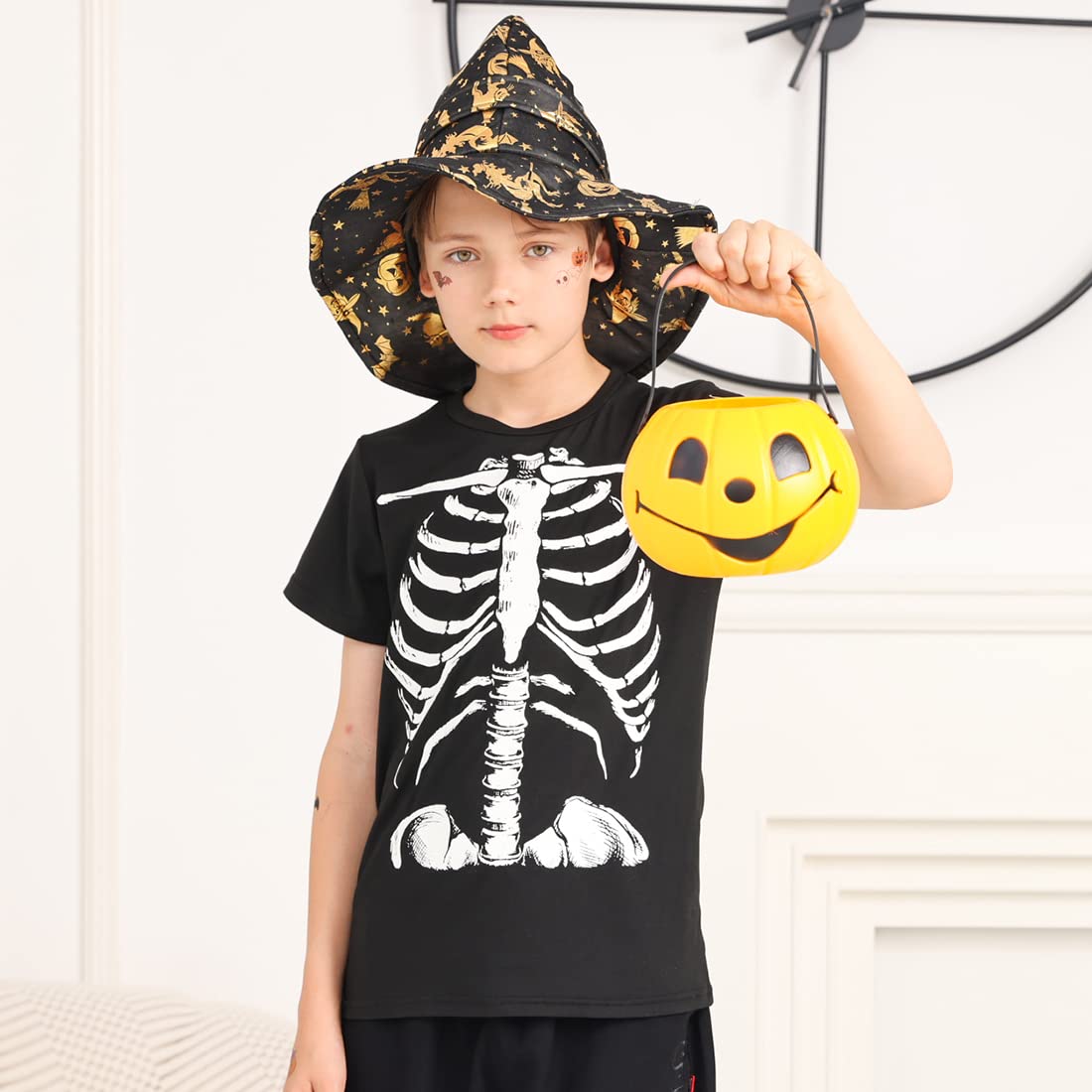 Boys Halloween Shirts Kids Skeleton Bone Shirt Size 9-12T Glow in The Dark T-Shirt Funny Shirt for Kid