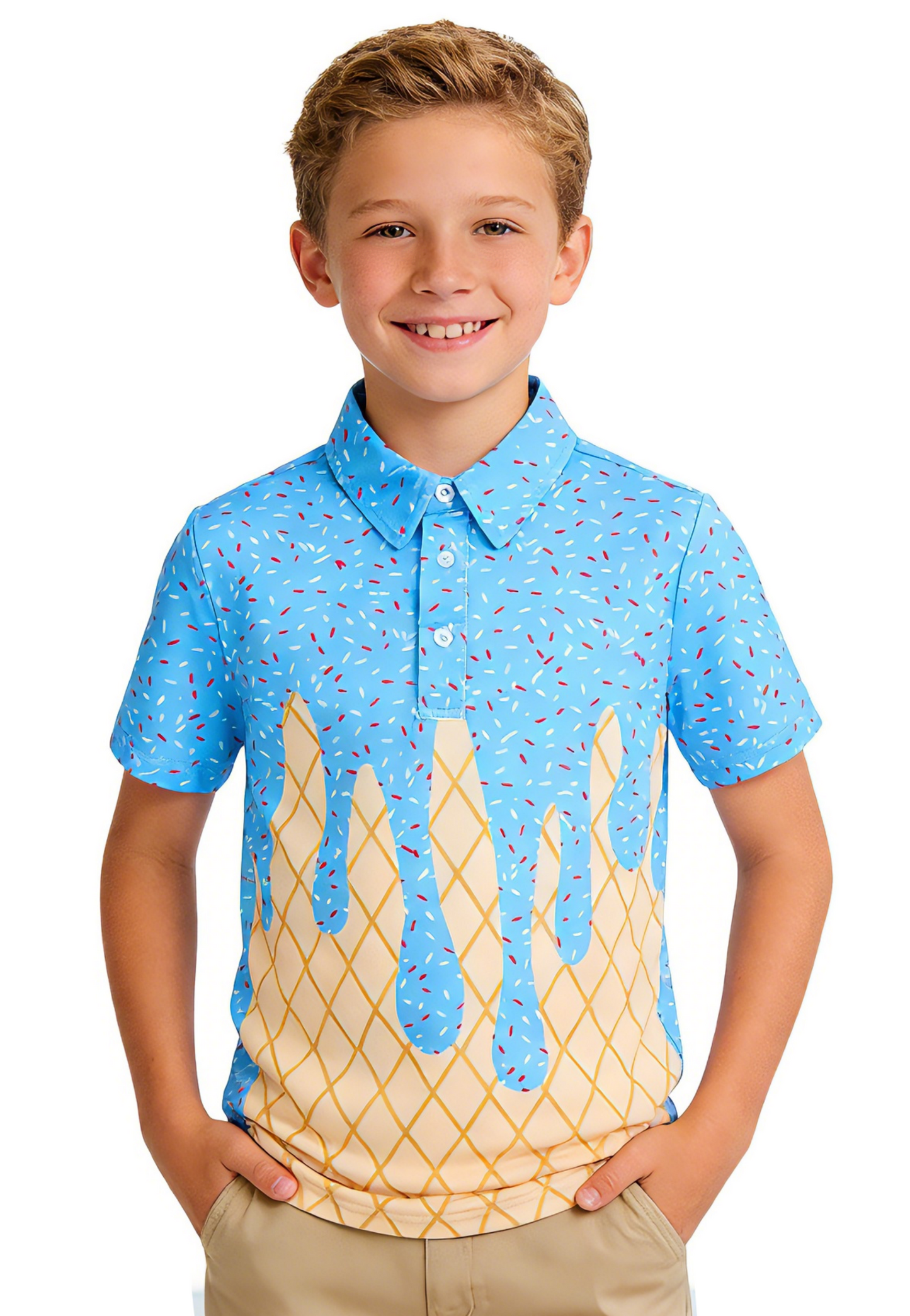 Boys Polo Shirt Stripe Casual Short Sleeve Shirts for Boys Size 5-14T