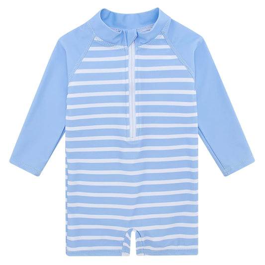Aideaone Infant Baby Boys Swimsuit One Piece Rash Guard Long Sleeve Bathing Suit Zipper Swimwear for Boys 3-36 Months