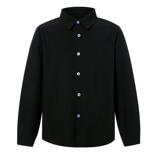 Aideaone Boys' Button-Up Dress Shirt Boys School Uniform Long Sleeve Collared Shirt, Sizes 8-14