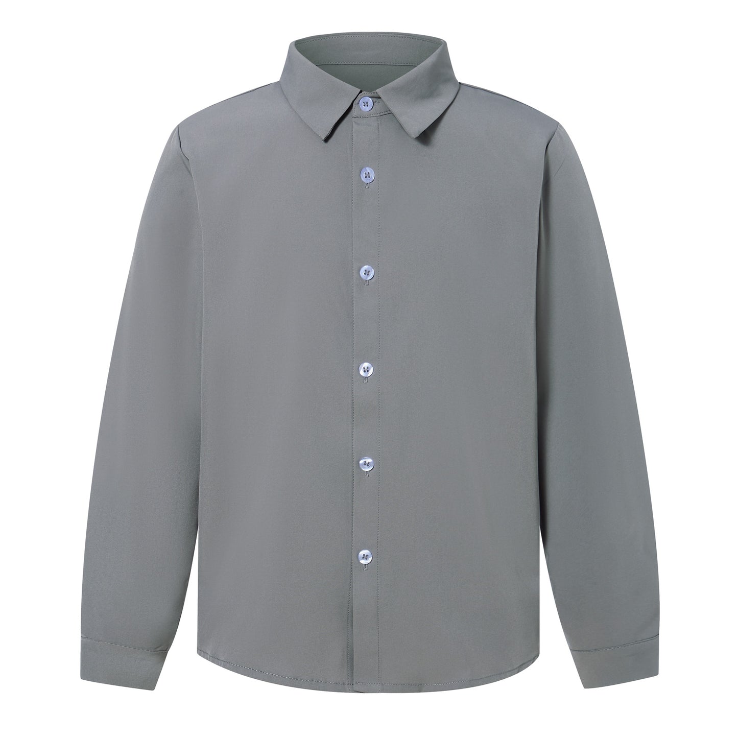 Aideaone Boys' Button-Up Dress Shirt Boys School Uniform Long Sleeve Collared Shirt, Sizes 8-14