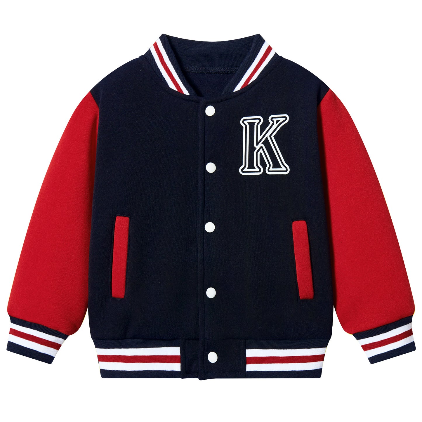 Aideaone Kids Baseball Jackets Boys Button up Toddler School Varsity Uniform Casual Sport Coat for Toddler Boy 3-6T