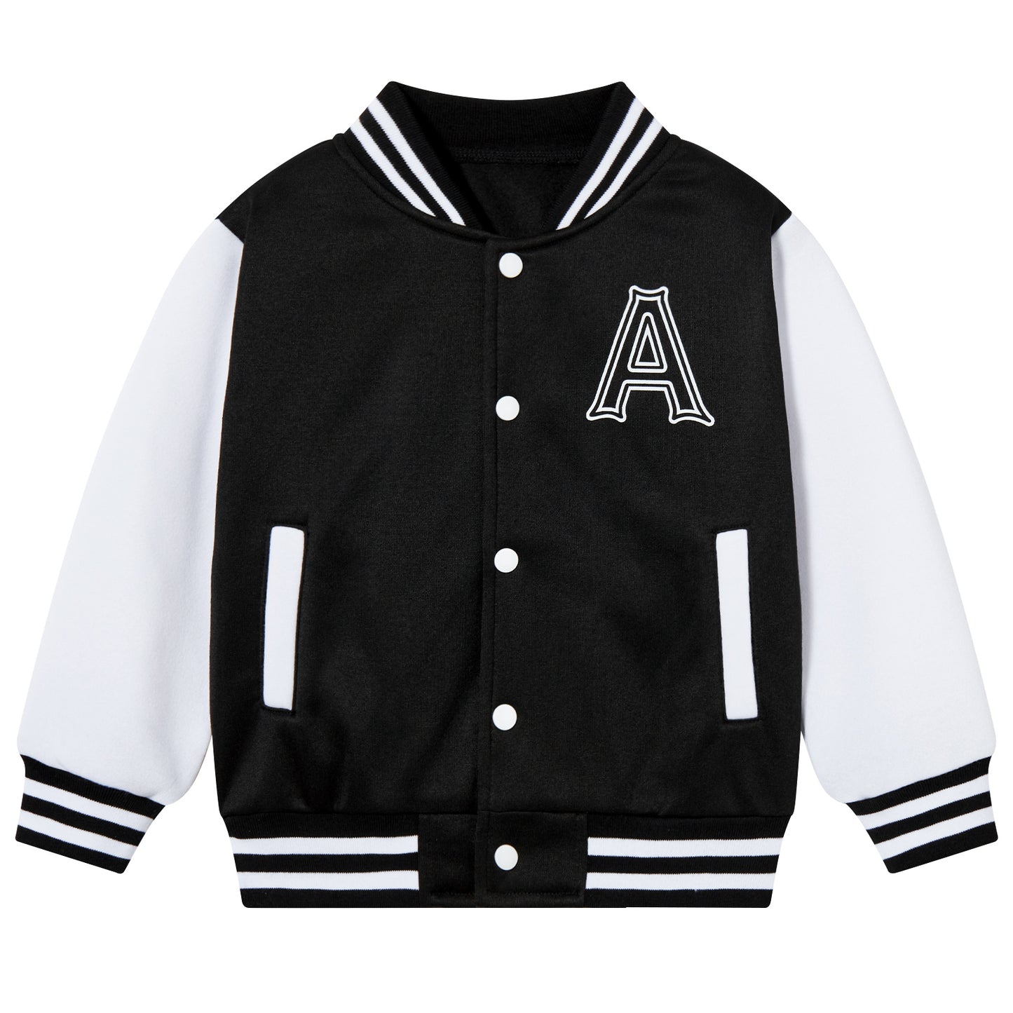 Aideaone Kids Baseball Jackets Boys Button up Toddler School Varsity Uniform Casual Sport Coat for Toddler Boy 3-6T