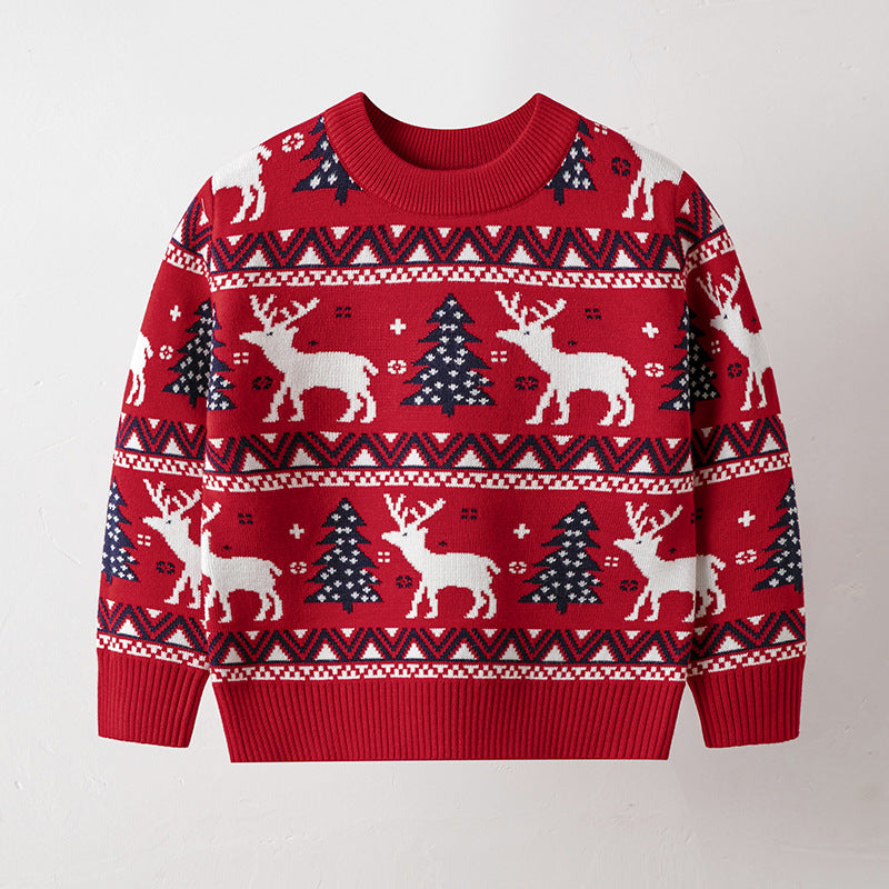Aideaone Kids Christmas Sweater for Toddler Boys Girls Holiday Knitted Pullover