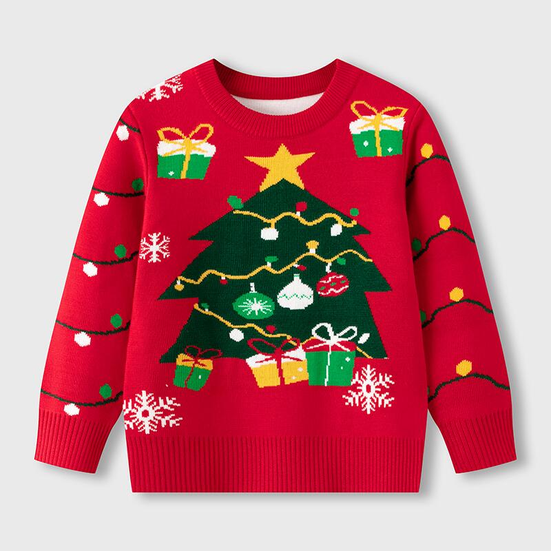 Aideaone Kids Christmas Sweater for Toddler Boys Girls Holiday Knitted Pullover