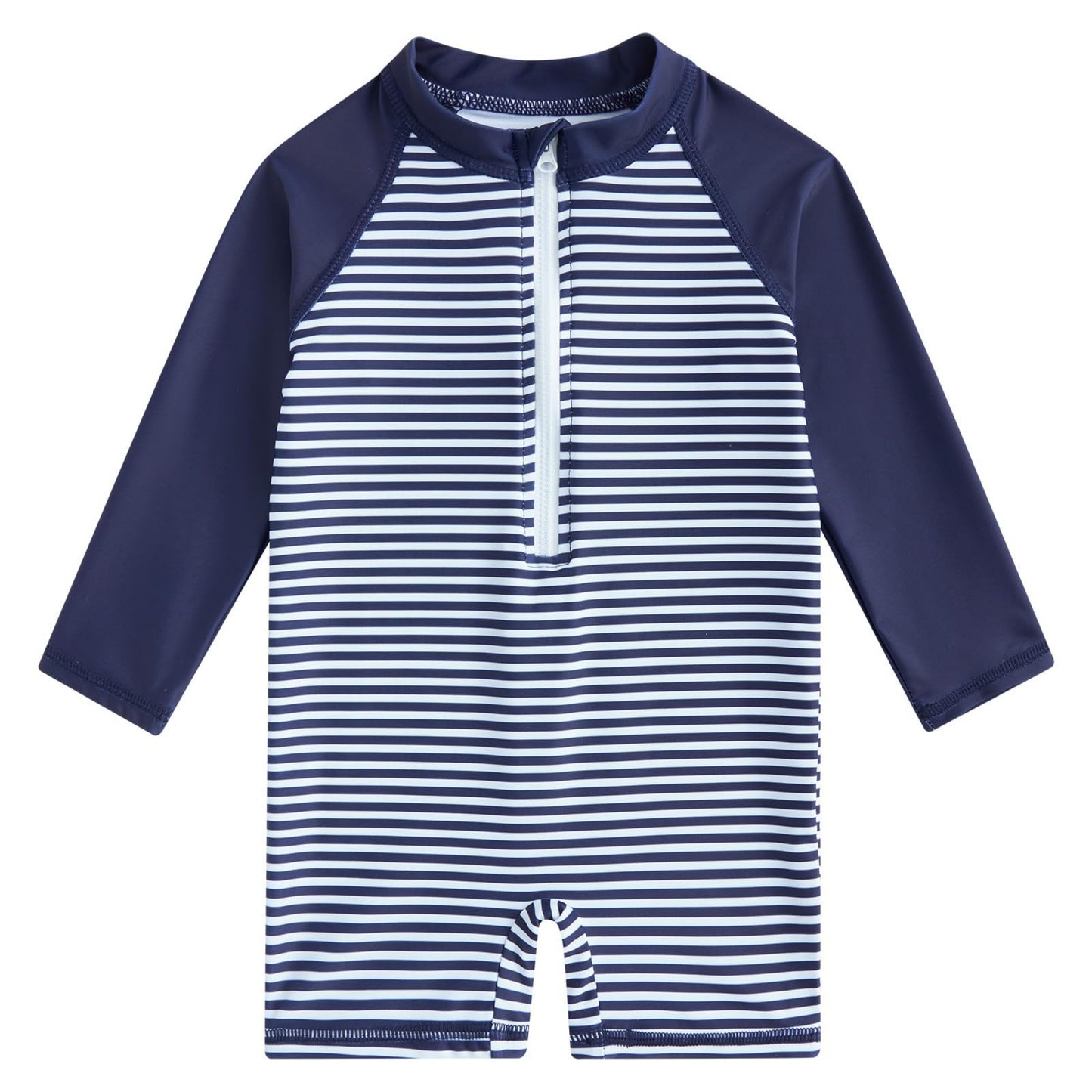 Aideaone Infant Baby Boys Swimsuit One Piece Rash Guard Long Sleeve Bathing Suit Zipper Swimwear for Boys 3-36 Months