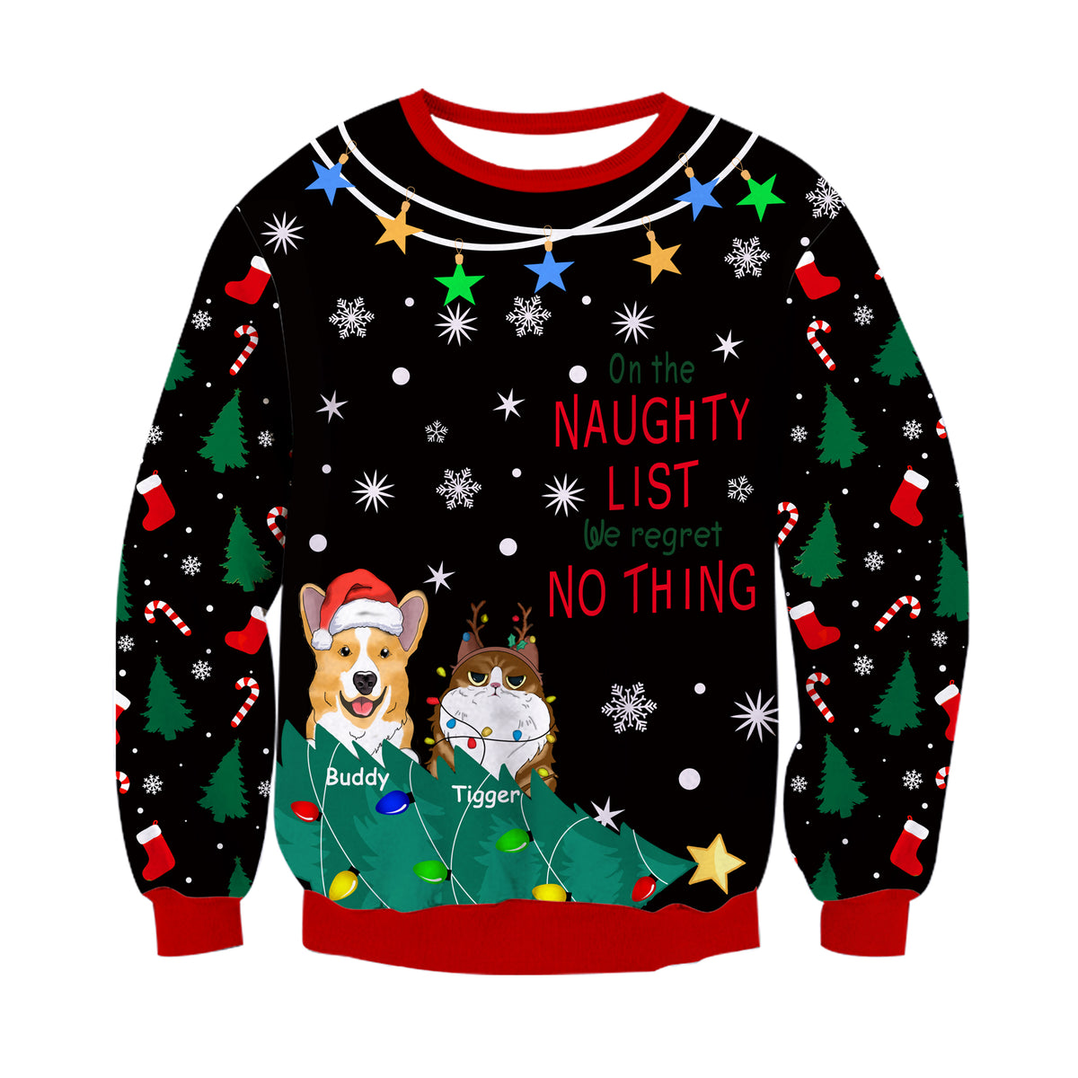 Aideaone Women's Ugly Christmas Sweater Funny Light Up Knit Long Sleeve Pullover
