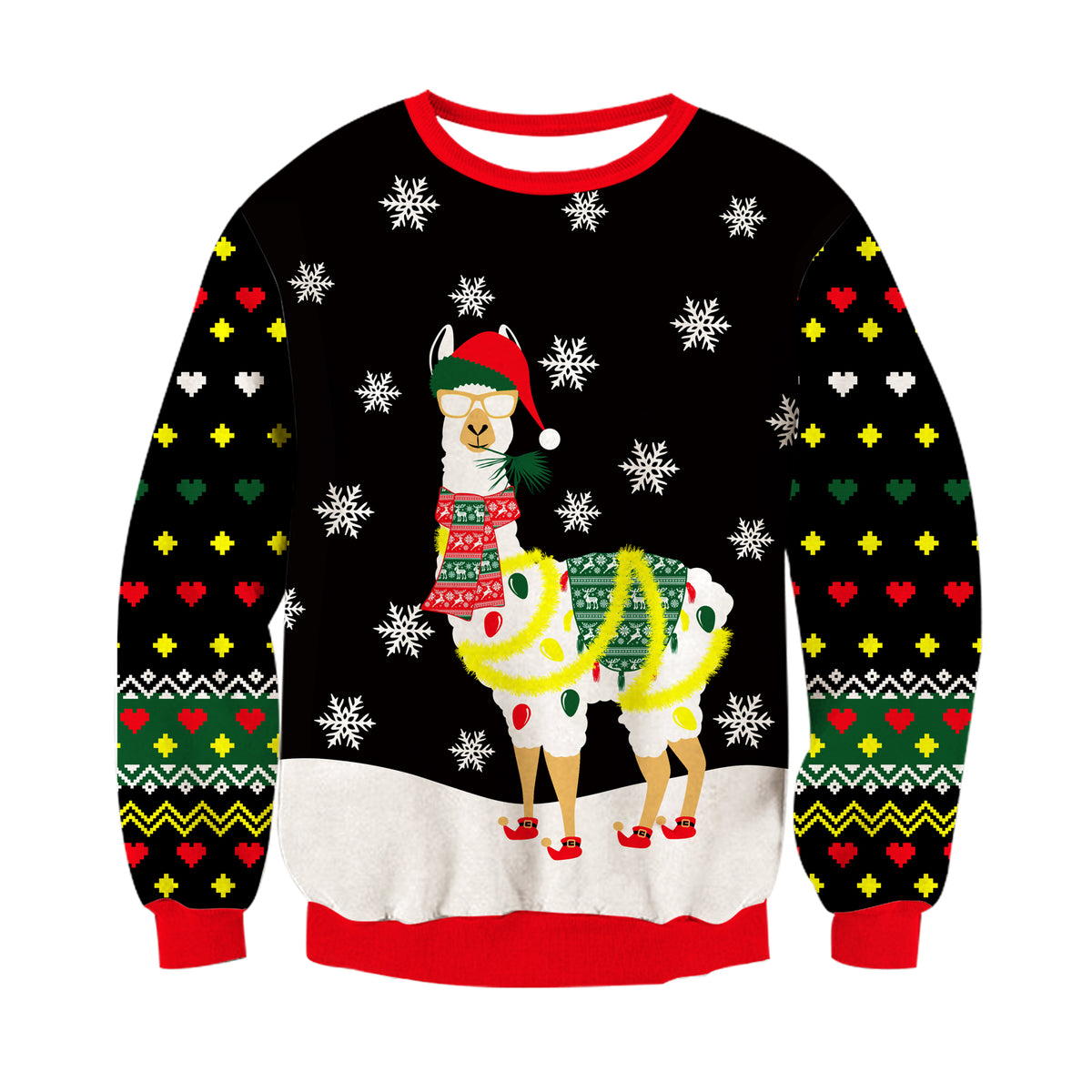 Aideaone Women's Ugly Christmas Sweater Funny Light Up Knit Long Sleeve Pullover