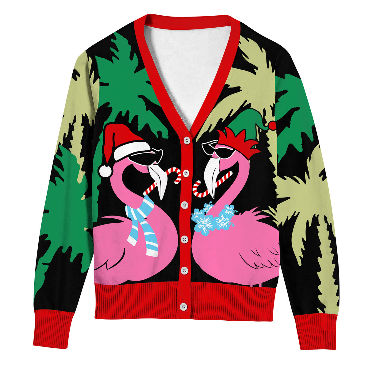 Aideaone Women Ugly Christmas Cardigan Sweater Long Sleeve Button Down Cozy V Neck Sweater Soft Knitwear